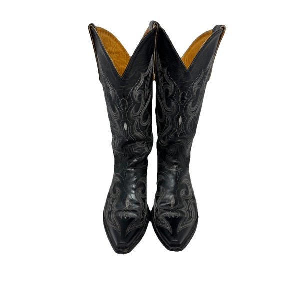 🔥Old Gringo Boots🖤BLACK Magic🎱Leather Western Cowgirl Snip Toe Embroidery 8 - Picture 3 of 8
